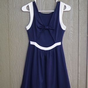 Delia's Sleeveless Mini Dress in Navy and White